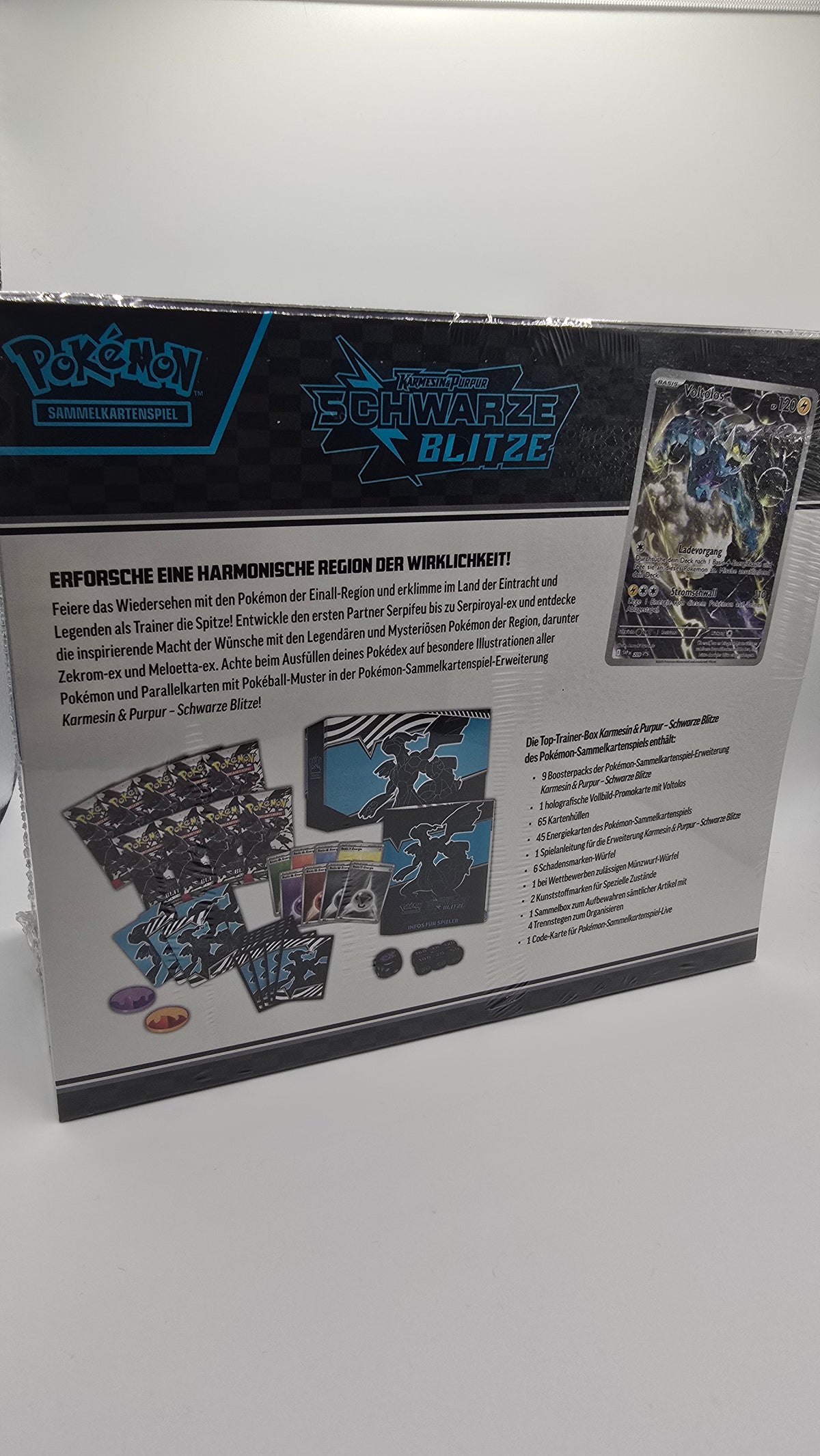Pokémon Karmesin & Purpur 10.5 Schwarze Blitze Elite Trainer Box