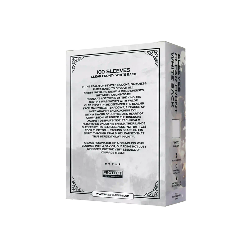 Baba Sleeves Matte White – 100 Standard Size Weiße Hüllen für Pokémon, MTG, One Piece & Lorcana (66×91 mm)