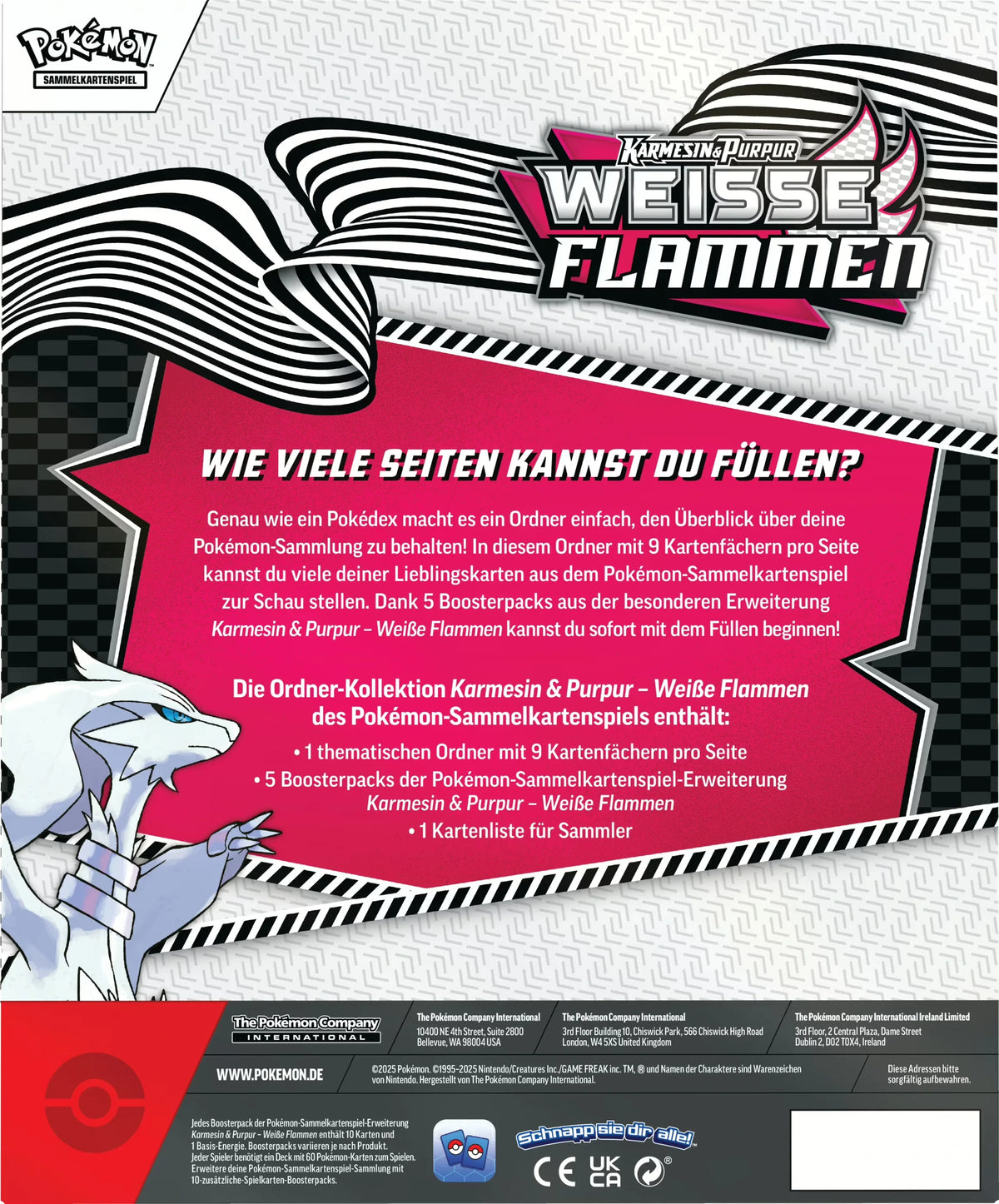 Pokémon Karmesin & Purpur 10.5 Weisse Flammen Binder Kollektion DE